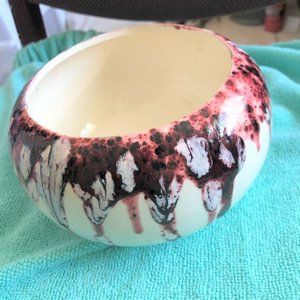 Beautiful Wine Red Drip Glazed Pottery Round